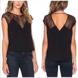 Lovers + Friends Black Emery Lace Sleeveless Top Small